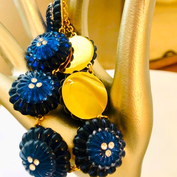 Vintage Ann Taylor Statement Blue Necklace - Picture 12 of 12